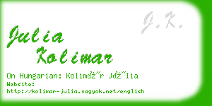julia kolimar business card